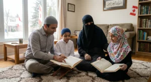 Online Tajweed class for a Muslim student in Canada learning Quran recitation with a qualified teacher.