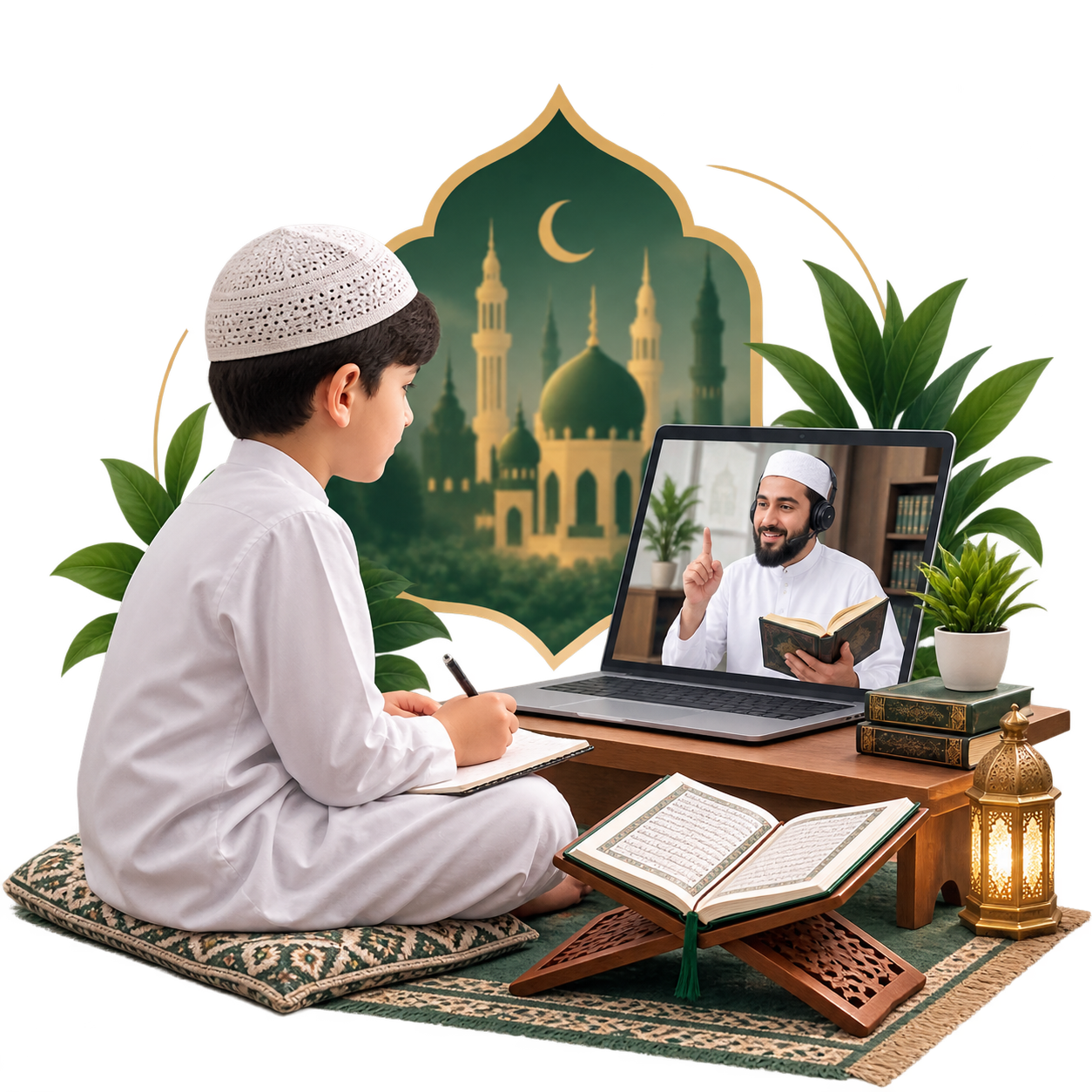Student reading the Holy Quran at Al-Saif Online Quran Academy