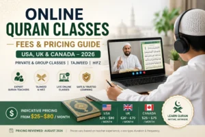 Online Quran classes fees and pricing guide for USA UK and Canada in 2026