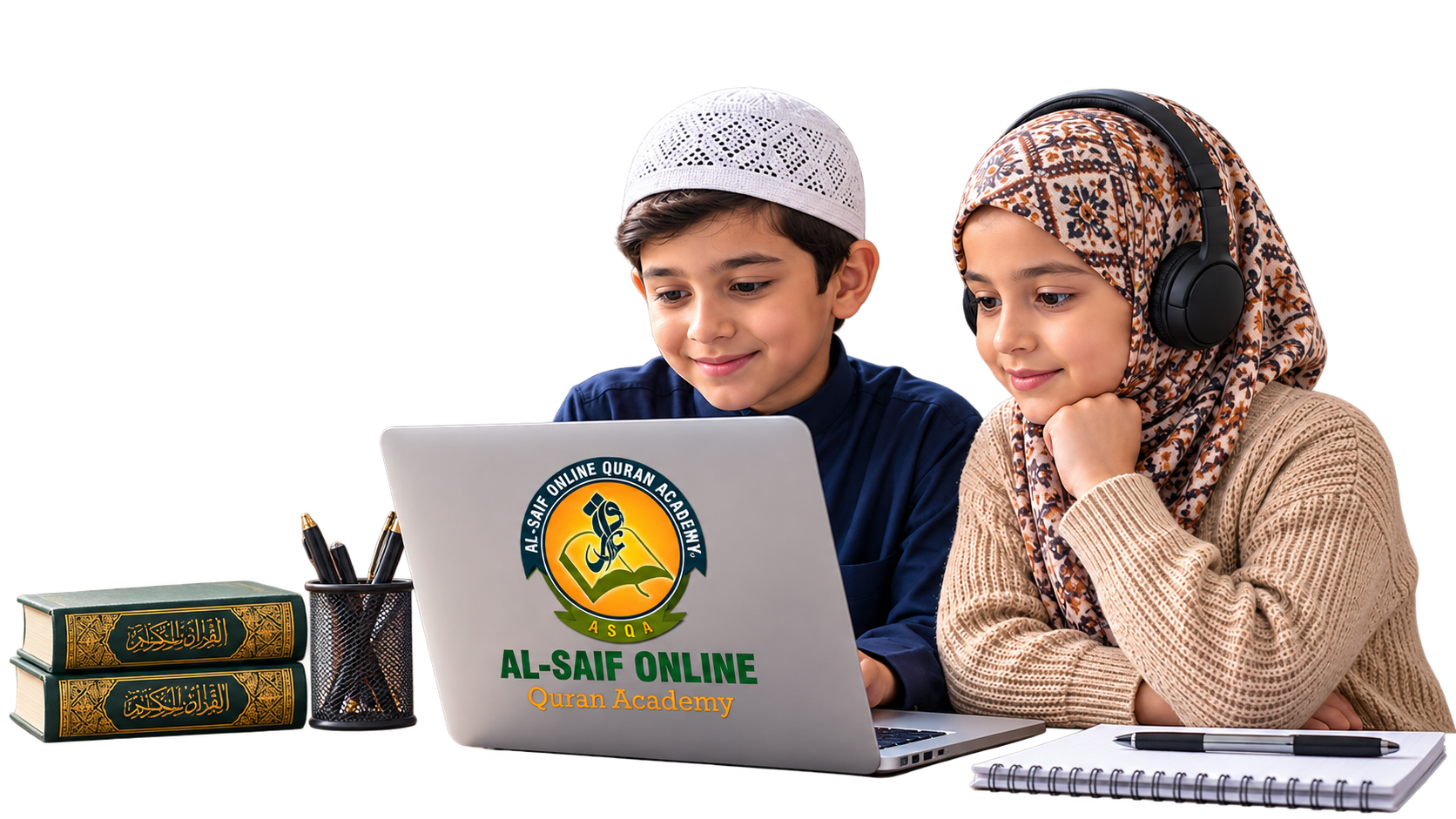 Muslim children learning Quran online with Al-Saif Online Quran Academy