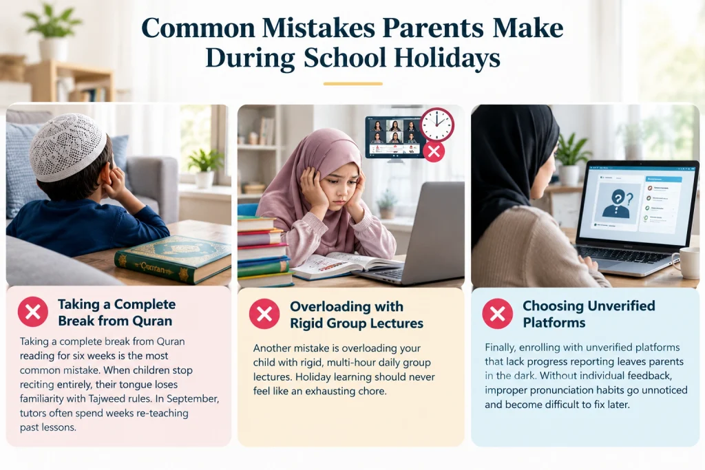 Common Quran learning mistakes during school holidays